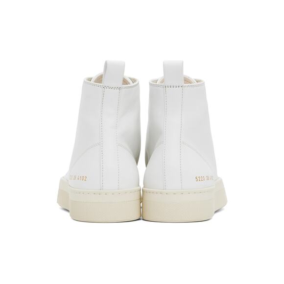 Woman by Common Projects 4161 Tournament Hightop Sneakers in Off White 40 - Picture 3 of 4